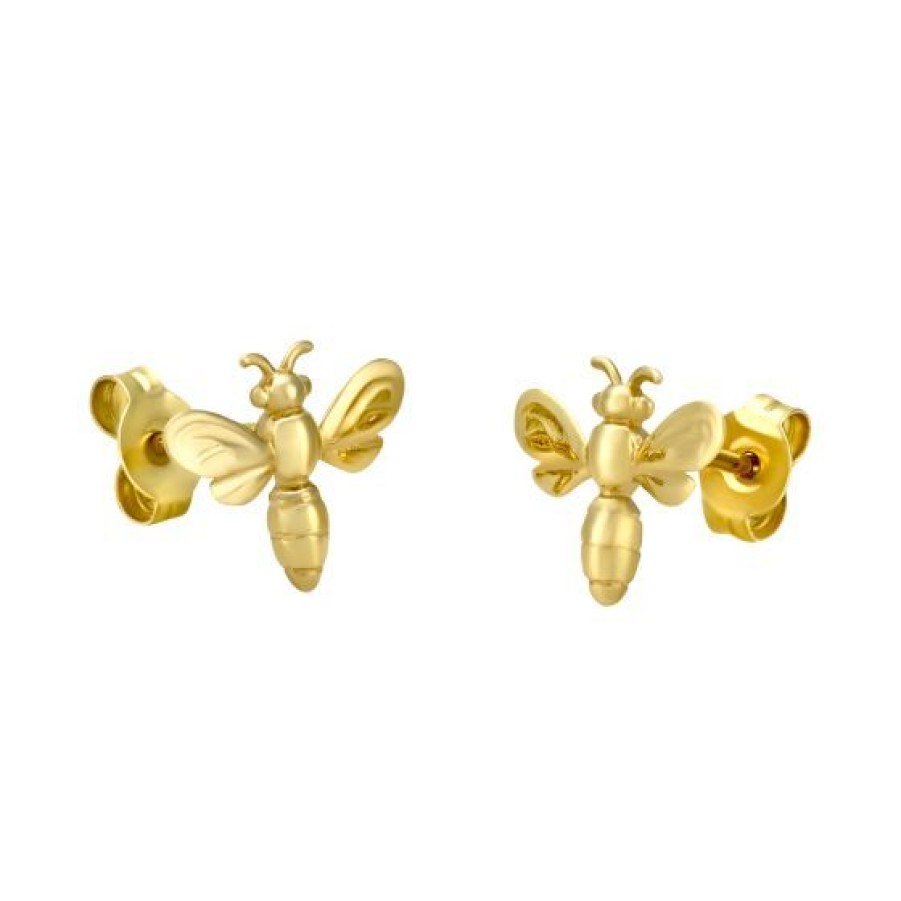 Joyeria Cristal Joyas | Aretes Abeja Oro 14K